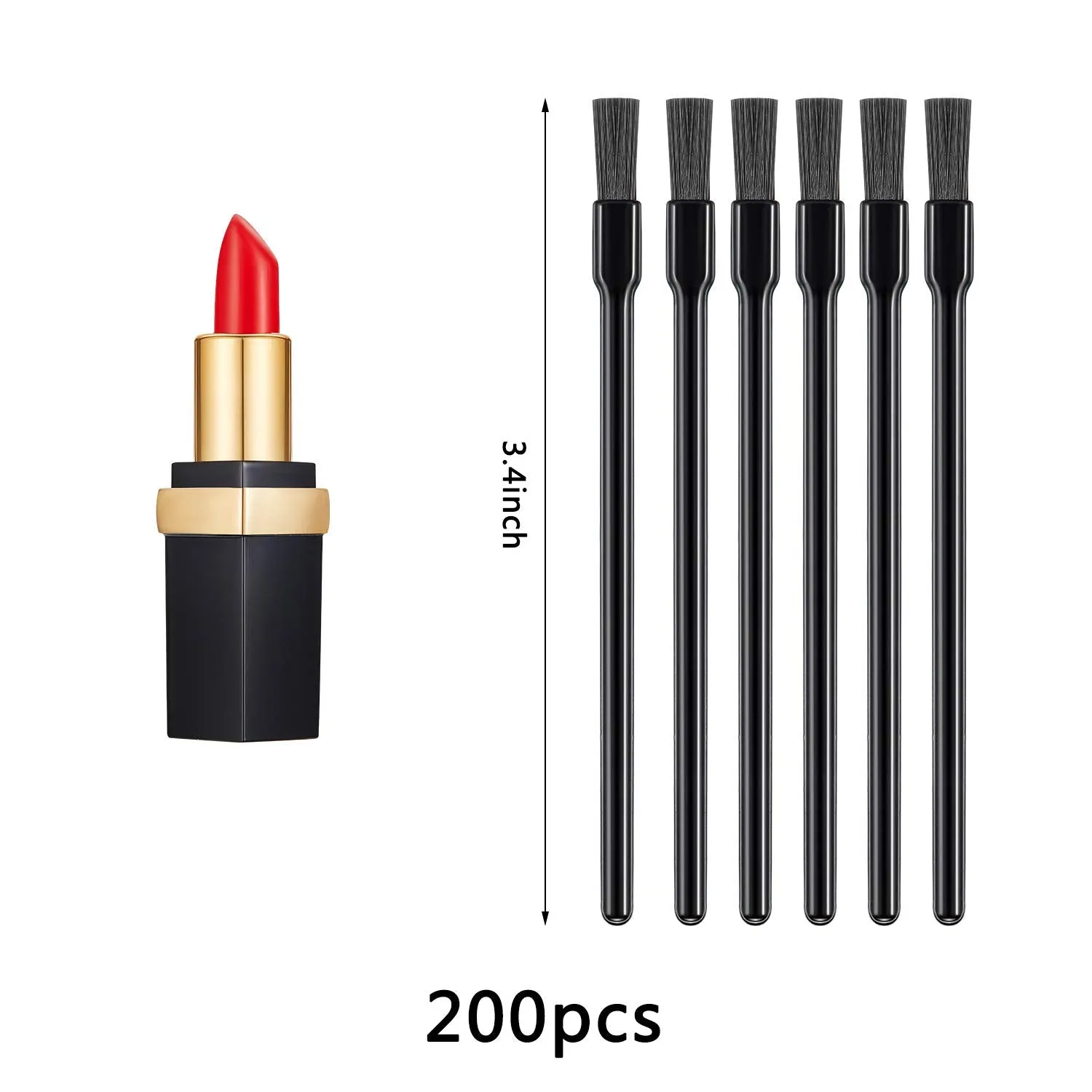 200 Pieces Disposable Lip Gloss Brushes Lipstick Wands Applicator Multi-functional Makeup Cosmetic Brush Flat Brush Tools for Women Girls