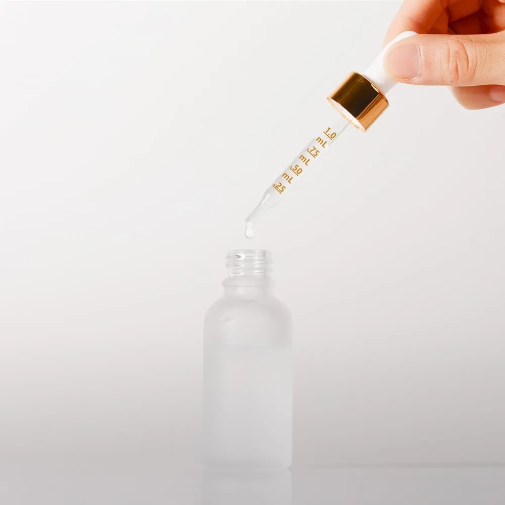 3 Pack, 1oz Glass Dropper Bottle for Hair, Tincture, Essential Oils - With Eye Dropper
