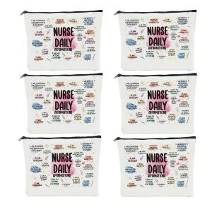 6 PCS Nurse Gifts for Women Makeup Bag Gifts for Nurses Female Nursing Gifts Nurse Appreciation Gifts RN Gifts for Nurses Her Coworker Graduation Retirement Cosmetic Bag Travel Toiletry Bag