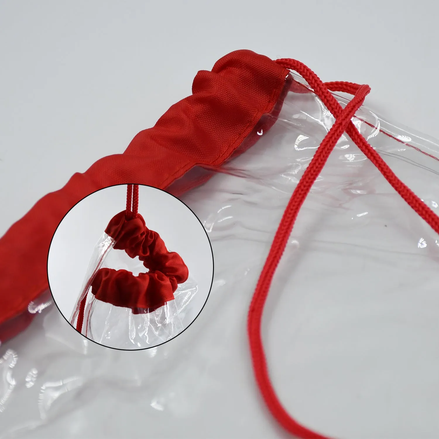 8005 Plastic Waterproof Pouch Transparent Stadium Bags Clear String Bag For Gym Concert Travel Beach Swimming Sport
