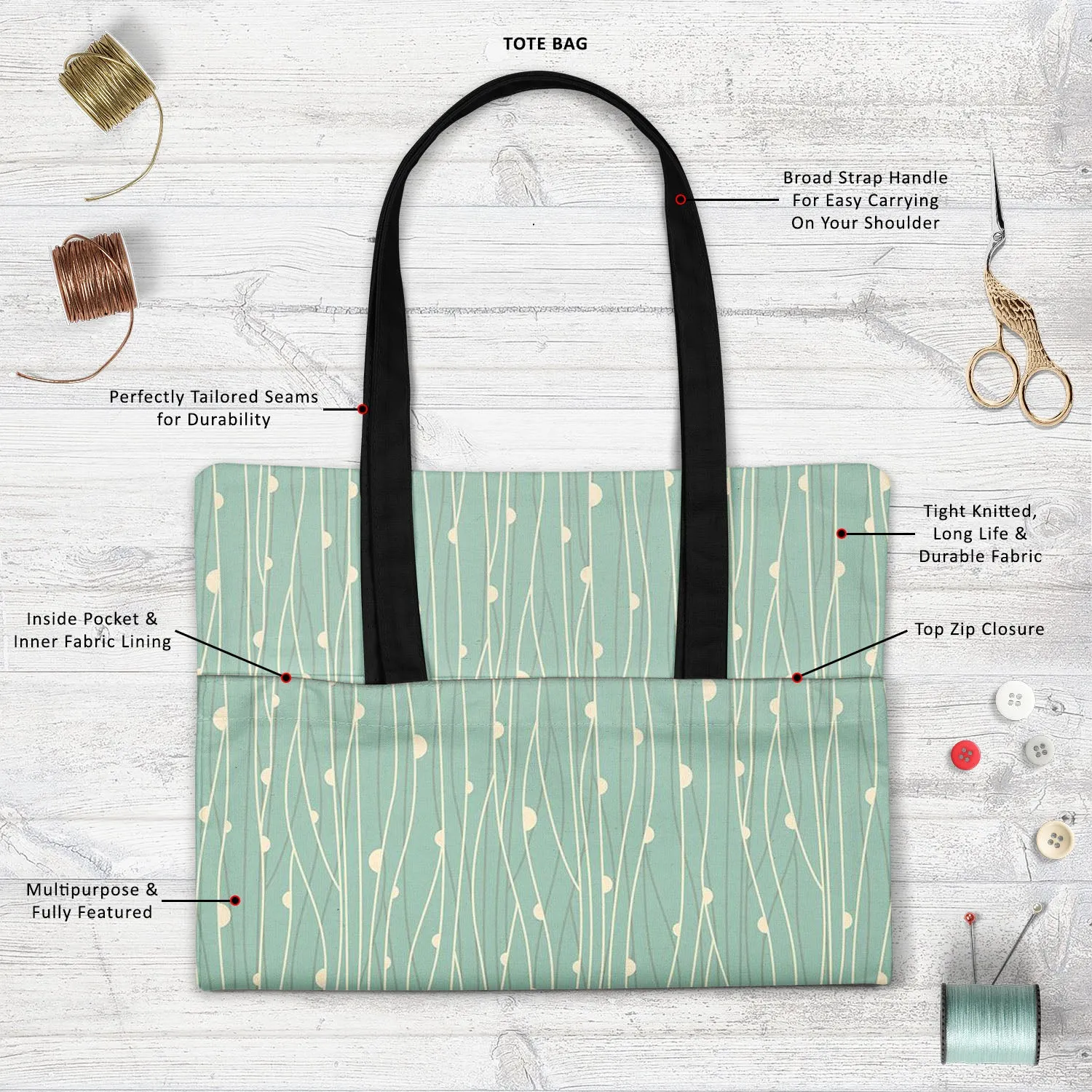 Abstract Style D1 Tote Bag Shoulder Purse | Multipurpose