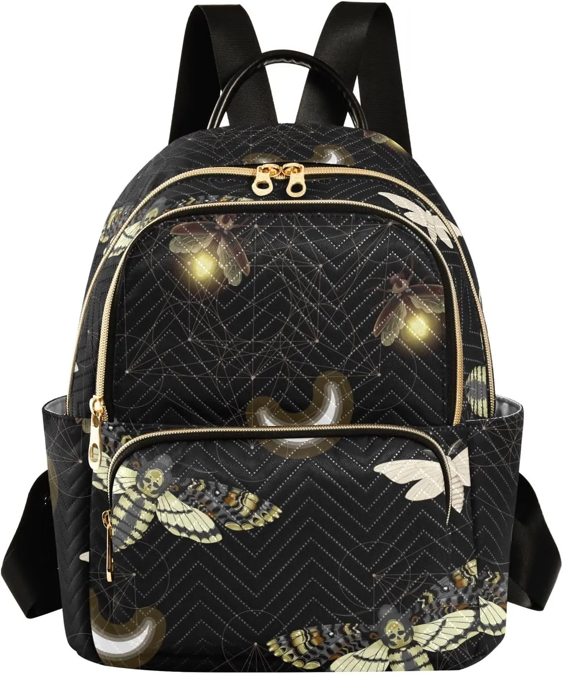 ALAZA Mini Backpack Purse for Women Lightweight Girls Small Size Death Moth Butterfly School Teens College Traveling