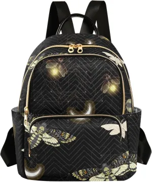 ALAZA Mini Backpack Purse for Women Lightweight Girls Small Size Death Moth Butterfly School Teens College Traveling