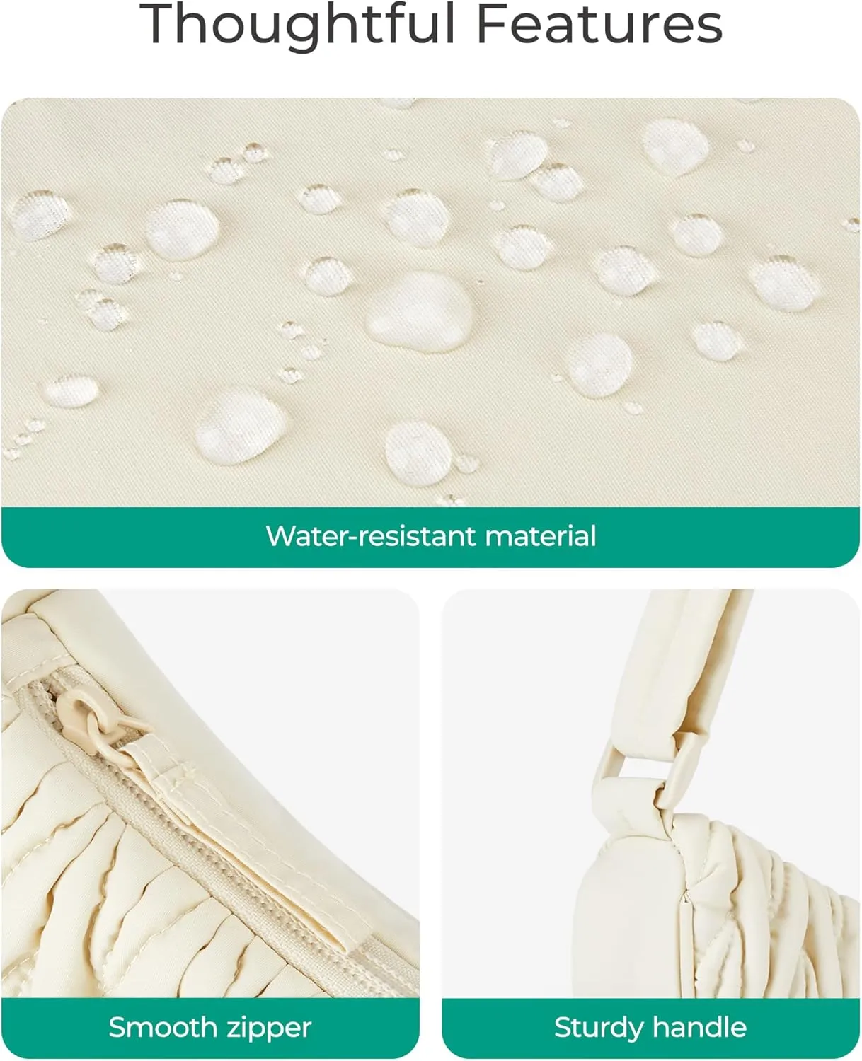 BAGSMART Crescent Bags Hobo Bag for Women, Nylon Crossbody Bags Purses for Women Baggu Handbags with Adjustable Strap