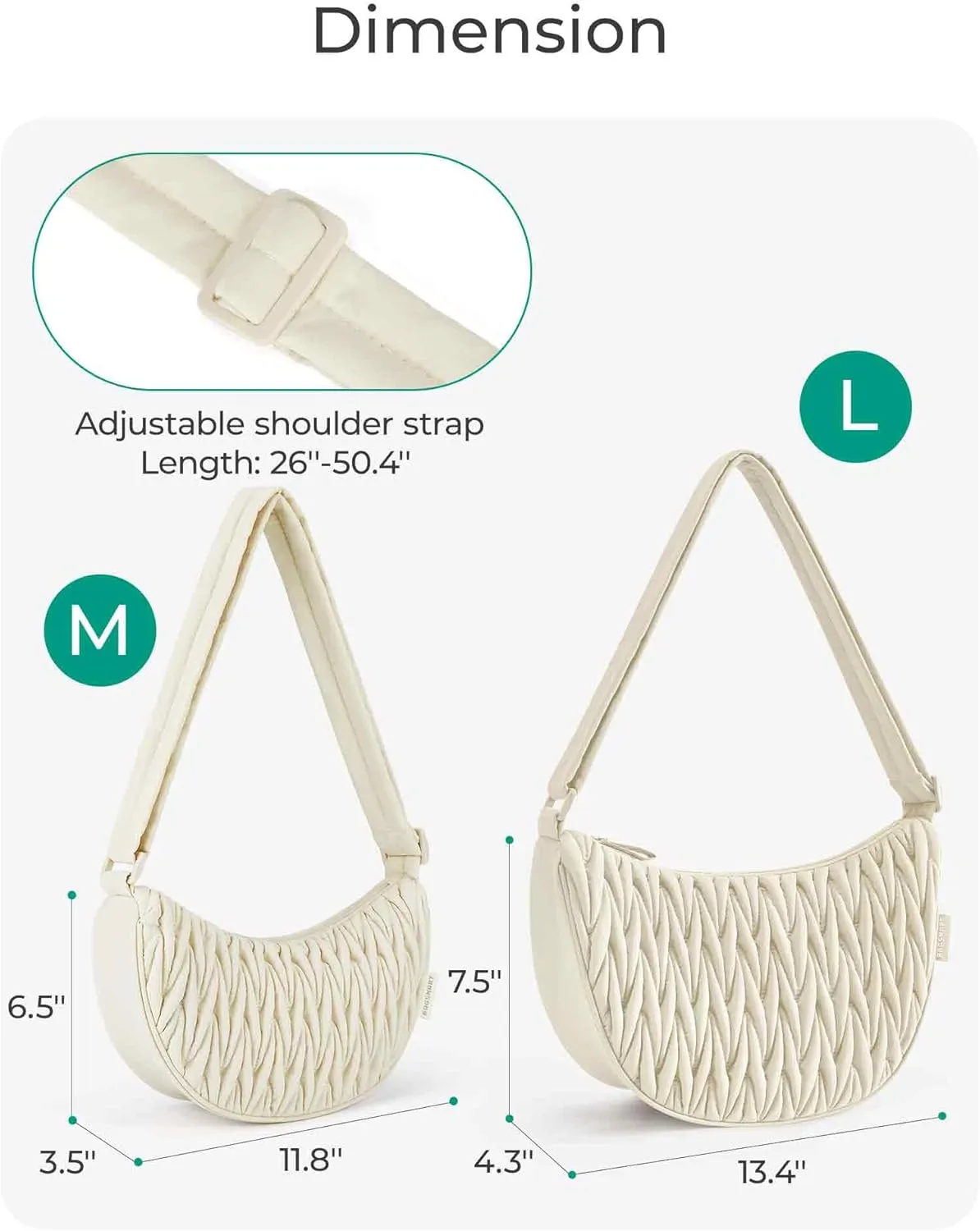 BAGSMART Crescent Bags Hobo Bag for Women, Nylon Crossbody Bags Purses for Women Baggu Handbags with Adjustable Strap