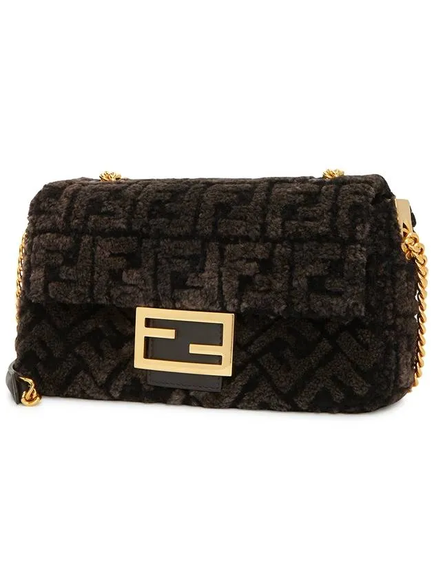 Baguette Chain Midi Shoulder Bag Dark Brown