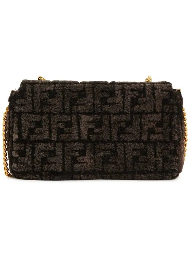 Baguette Chain Midi Shoulder Bag Dark Brown