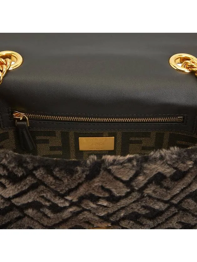Baguette Chain Midi Shoulder Bag Dark Brown