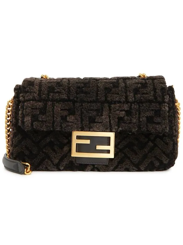 Baguette Chain Midi Shoulder Bag Dark Brown