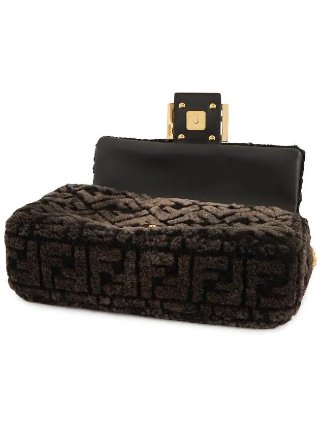 Baguette Chain Midi Shoulder Bag Dark Brown