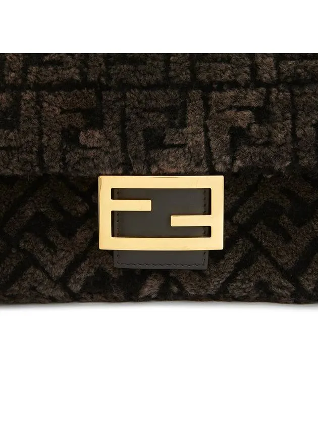 Baguette Chain Midi Shoulder Bag Dark Brown