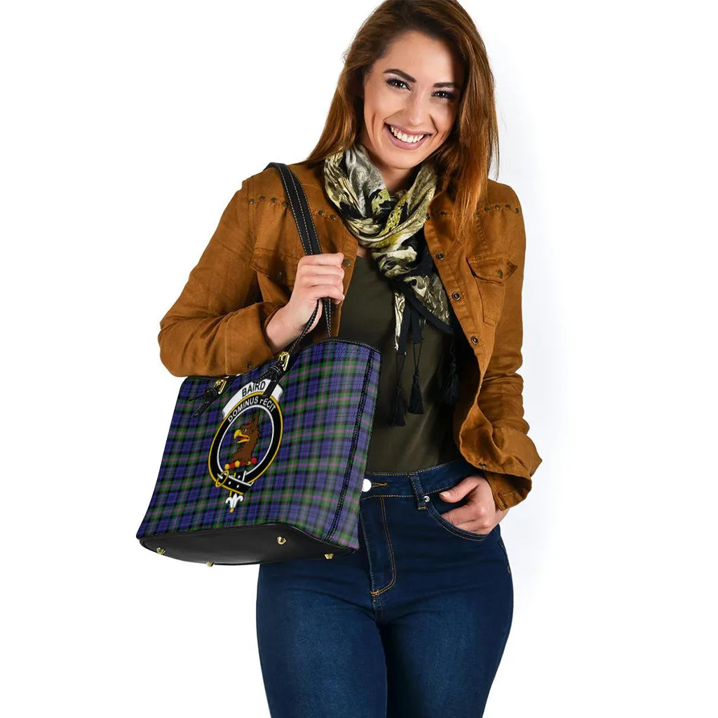 Baird Modern Tartan Leather Tote Bag with Family Crest