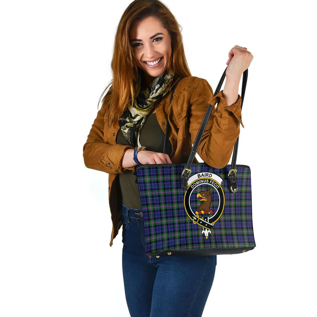 Baird Modern Tartan Leather Tote Bag with Family Crest
