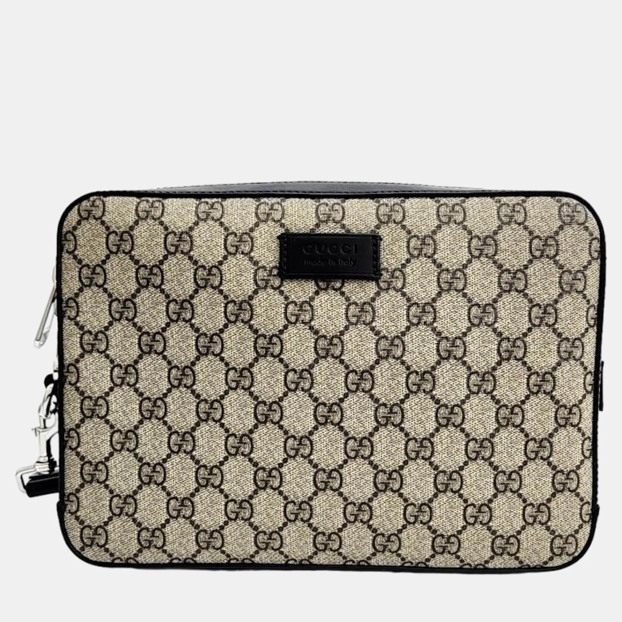 Beige Leather Clutch (450949)