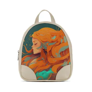 Beige O Mini Backpacks Queen in Orange