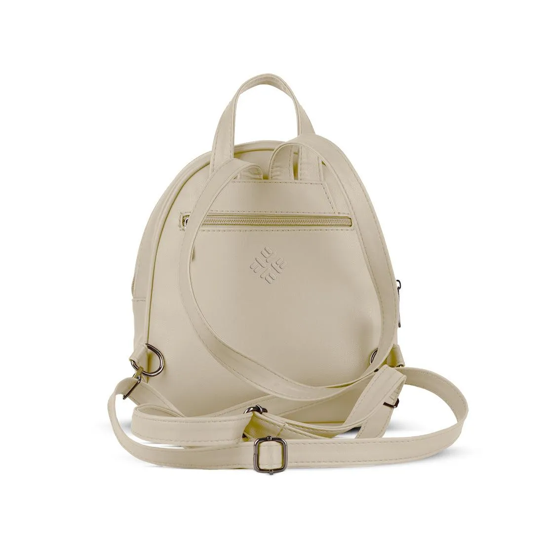 Beige O Mini Backpacks Queen in Orange