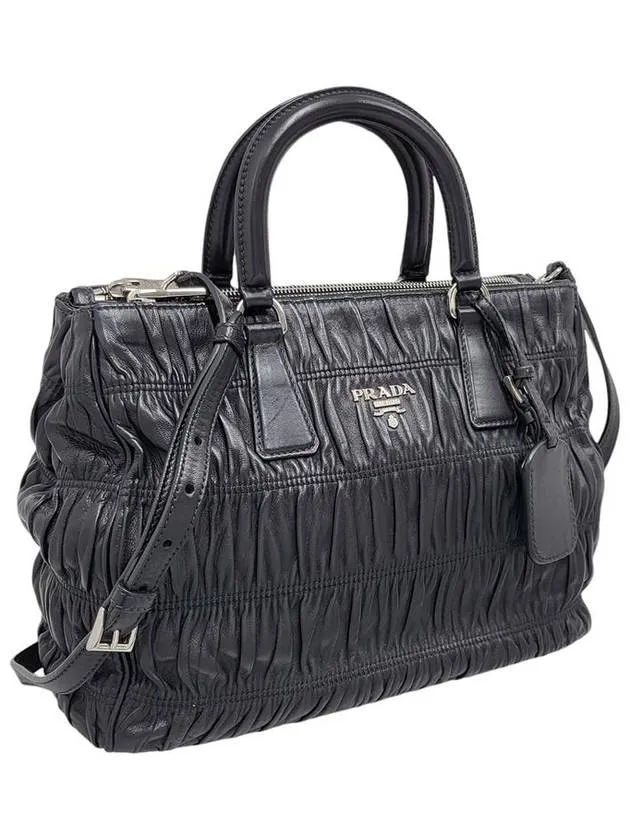 Black B2599L Nappa Goffre Shoulder Bag Strap