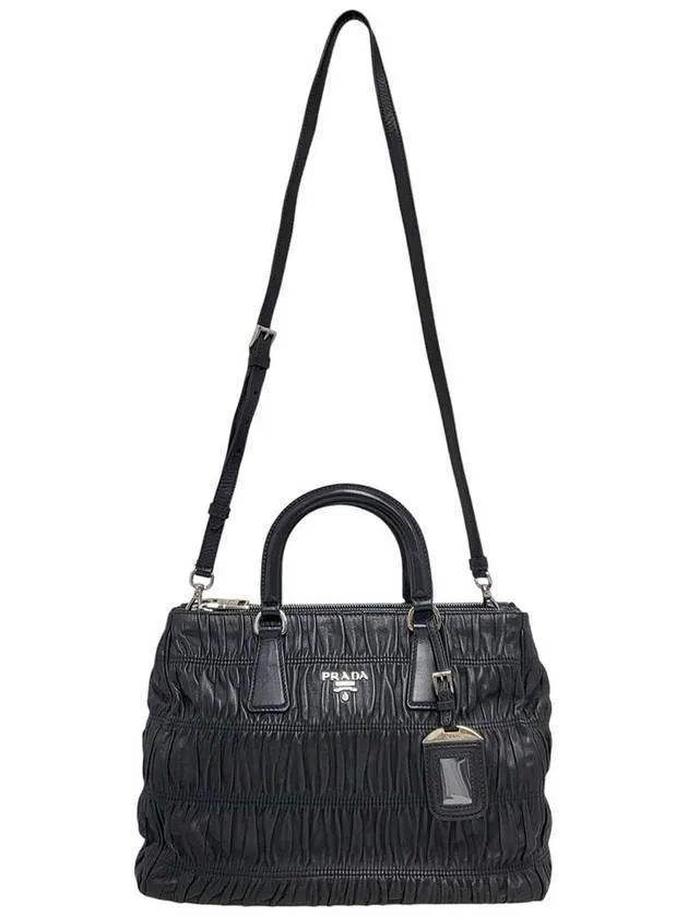Black B2599L Nappa Goffre Shoulder Bag Strap