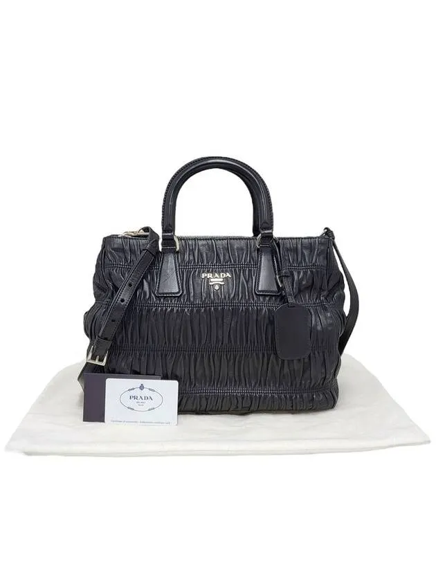 Black B2599L Nappa Goffre Shoulder Bag Strap