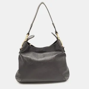 Black Guccissima Leather Pelham Horsebit Hobo