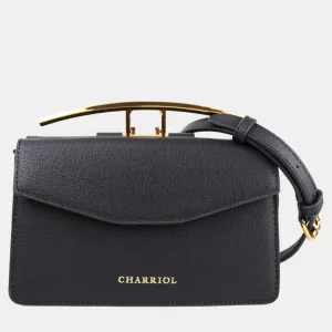 Black Leather Cassis Crossbody