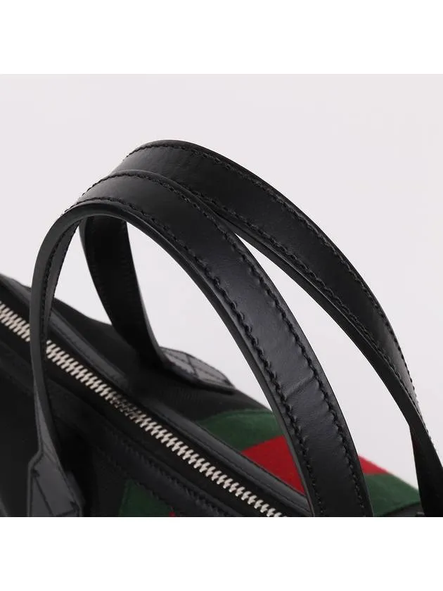Black three stripe web medium shoulder bag 630923