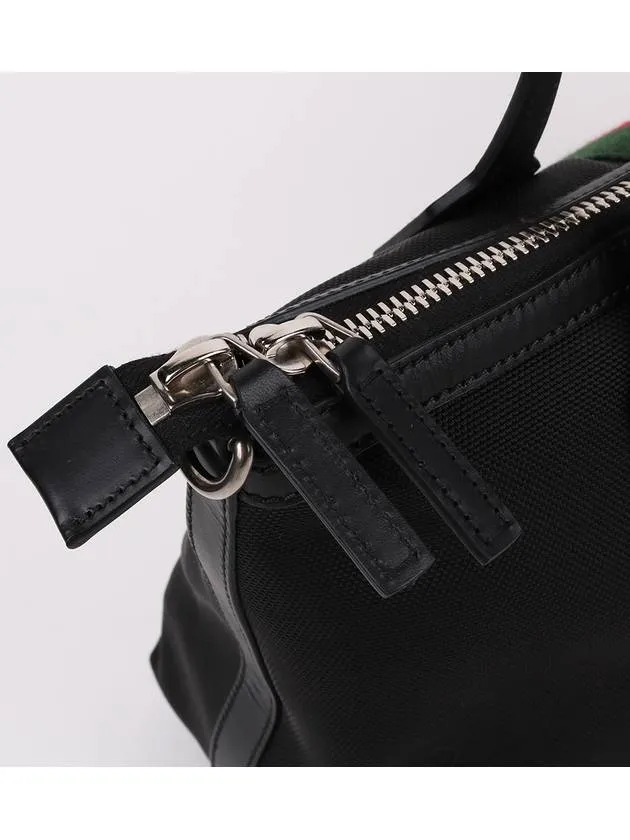 Black three stripe web medium shoulder bag 630923
