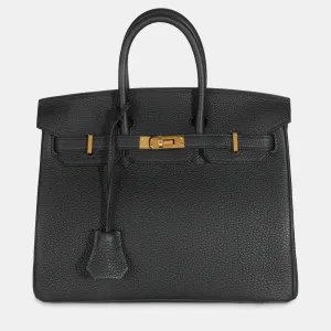 Black Togo Leather Birkin 25 Tote Bag