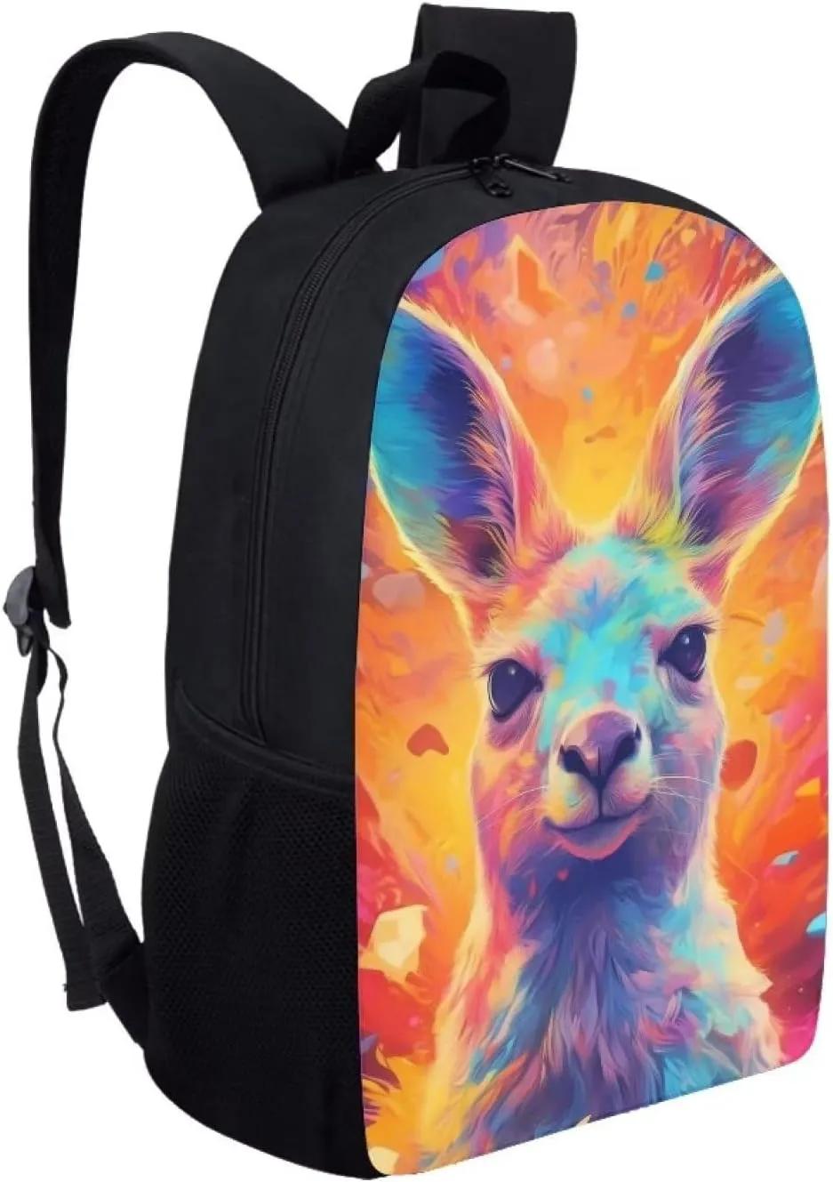 Blue Orange Graffiti Kangaroo Boys Backpack for Kids Elementary School Bags Durable Kindergarten Bookbags Cool Travel Daypack For Boys Girls