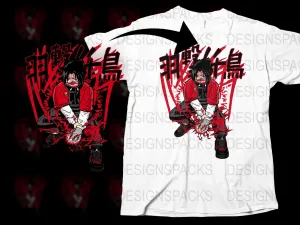 Bold Red and Black Graphic Streetwear Png Digital Download