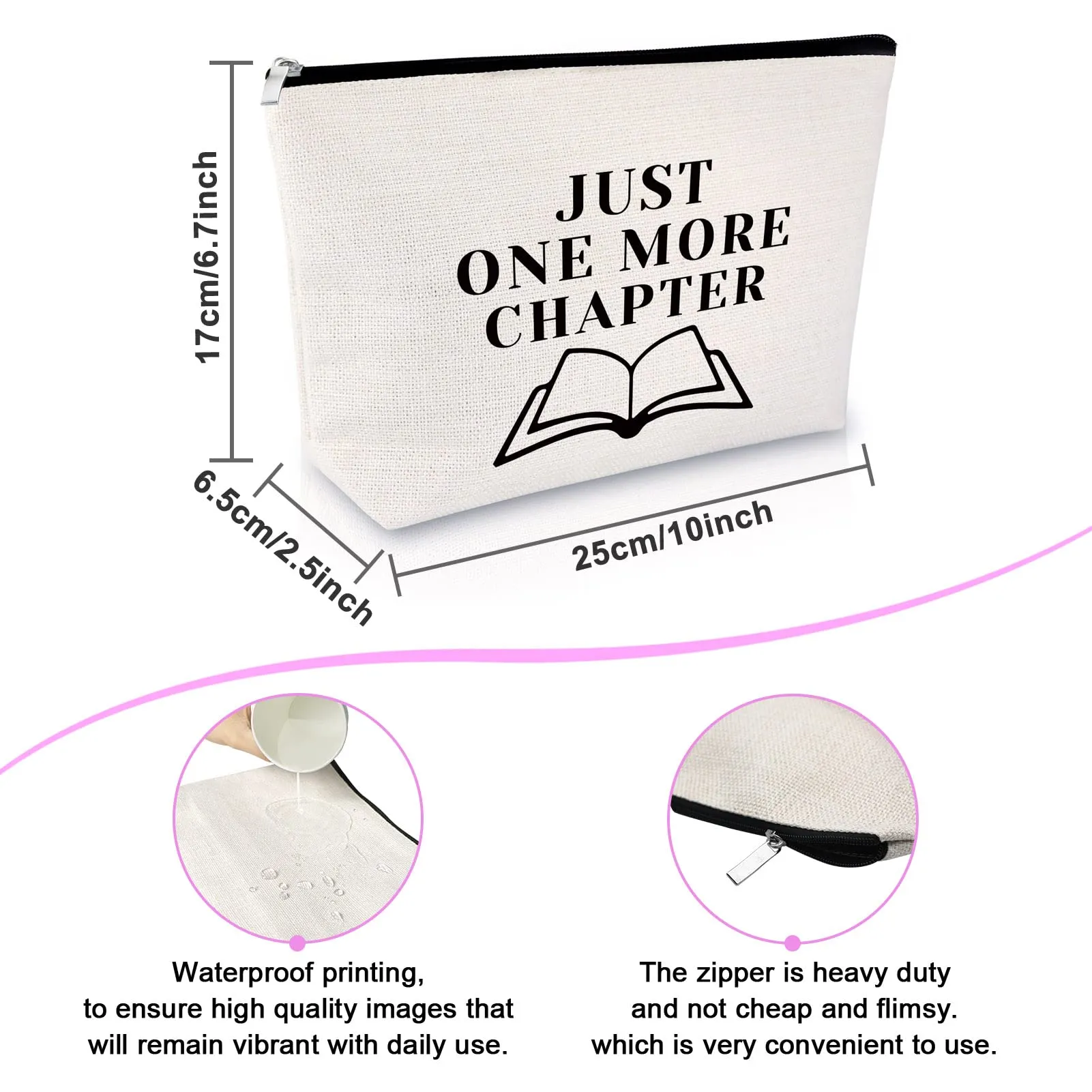 Book Lover Gift Reading Book Club Gift Makeup Bag Reading Lover Gift for Librarians Friend Cosmetic Bag Book Themed Gift Bookworm Gift Bibliophile Gift Birthday Graduation Gift Travel Cosmetic Pouch