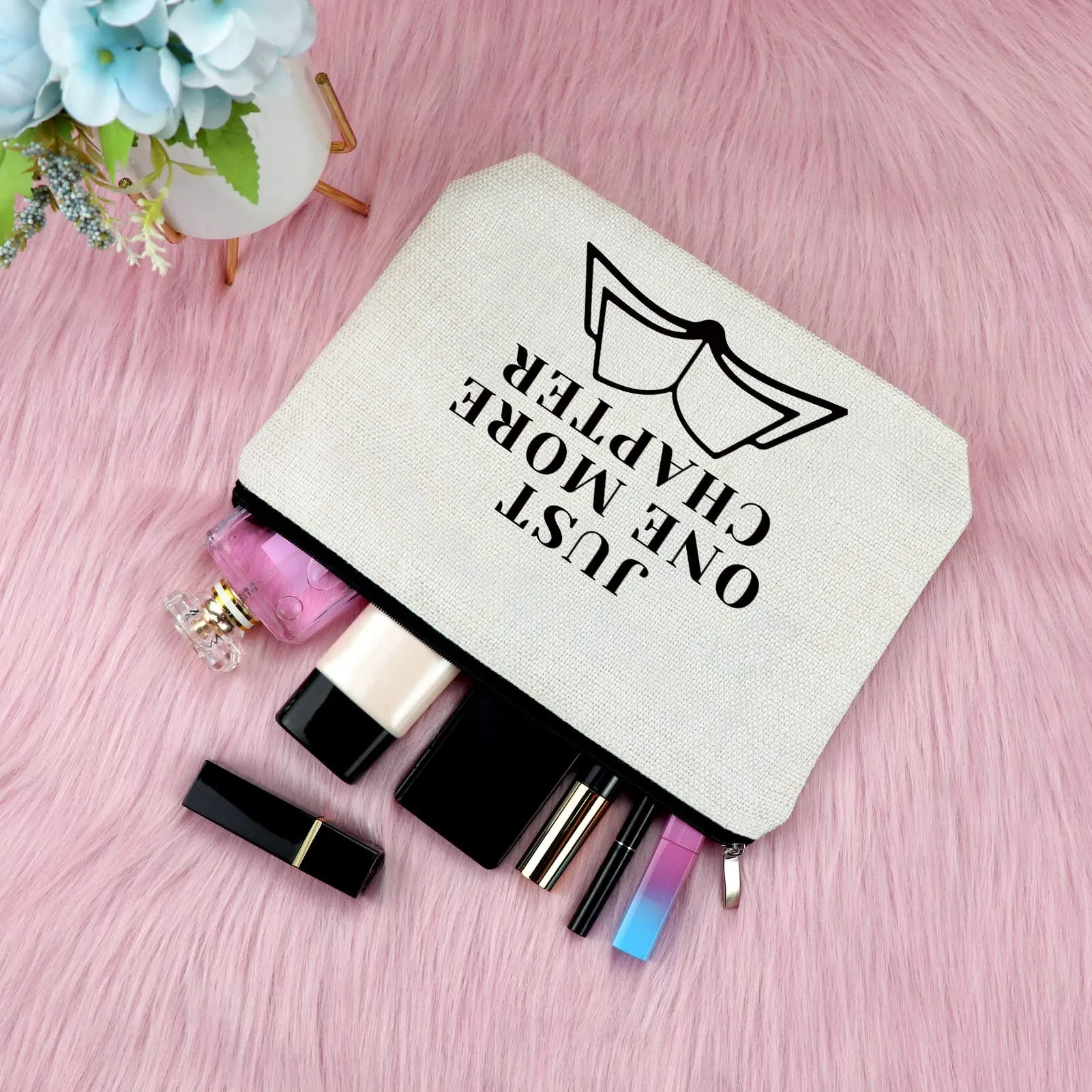 Book Lover Gift Reading Book Club Gift Makeup Bag Reading Lover Gift for Librarians Friend Cosmetic Bag Book Themed Gift Bookworm Gift Bibliophile Gift Birthday Graduation Gift Travel Cosmetic Pouch