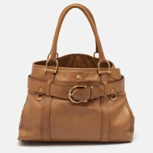 Brown Leather Double Handle Tote