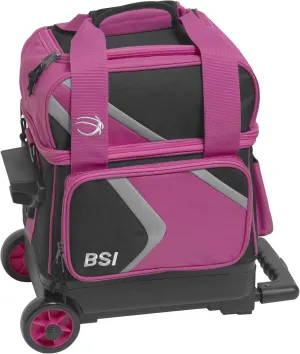 BSI Dash Roller Bowling Bag with Smooth Rolling Wheels, Padded Ball Compartment, Retractable Locking Handle, & Shoe Pocket
