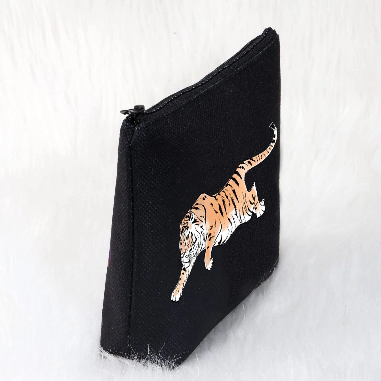 CMNIM Tiger Gifts Makeup Bag Tiger Lover Gifts Inspirational Tiger Animal Lover Gift Cosmetic Bag Zipper Travel Pouch Organizer (Tiger Gifts Makeup Bag)