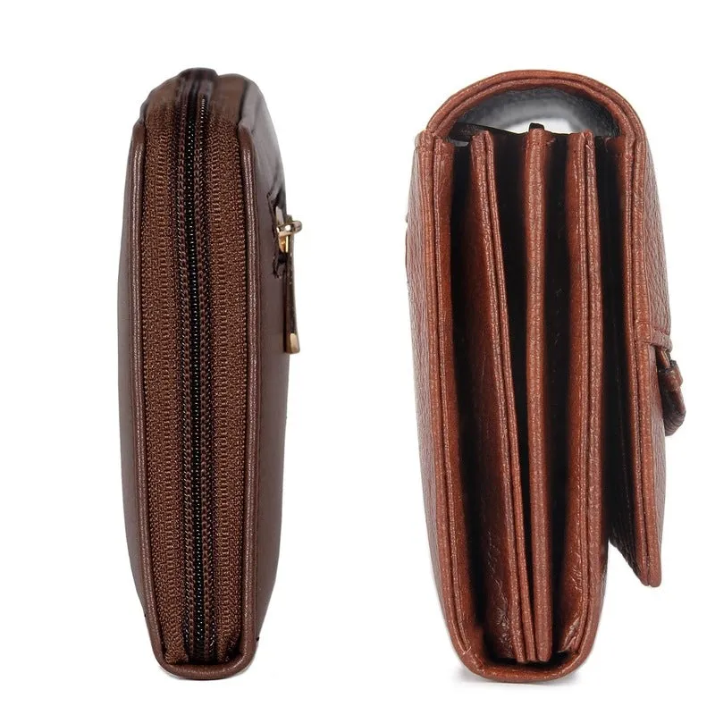 Combo of 2: Women’s Wallets with Multiple Card Slots | Clutch, Slim Design | Dark Brown