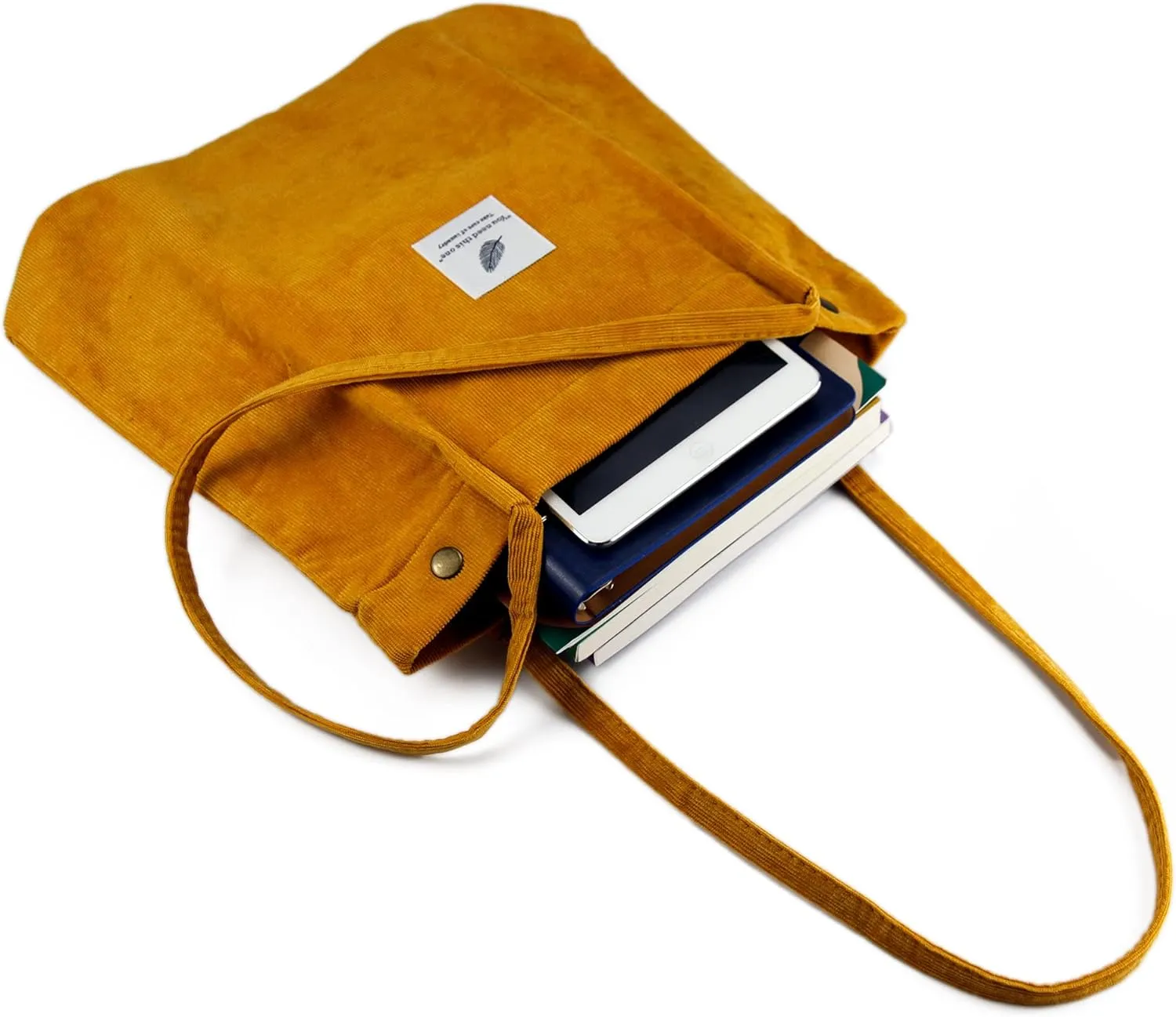 Corduroy Tote Bag Cute Tote Bags for Women Shoulder Bag with Inner Pocket for Work Beach Travel and Shopping Grocery