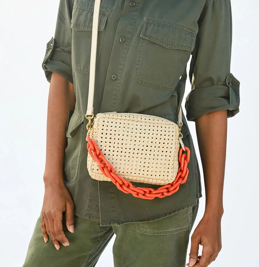 Cream Woven Rattan Crossbody