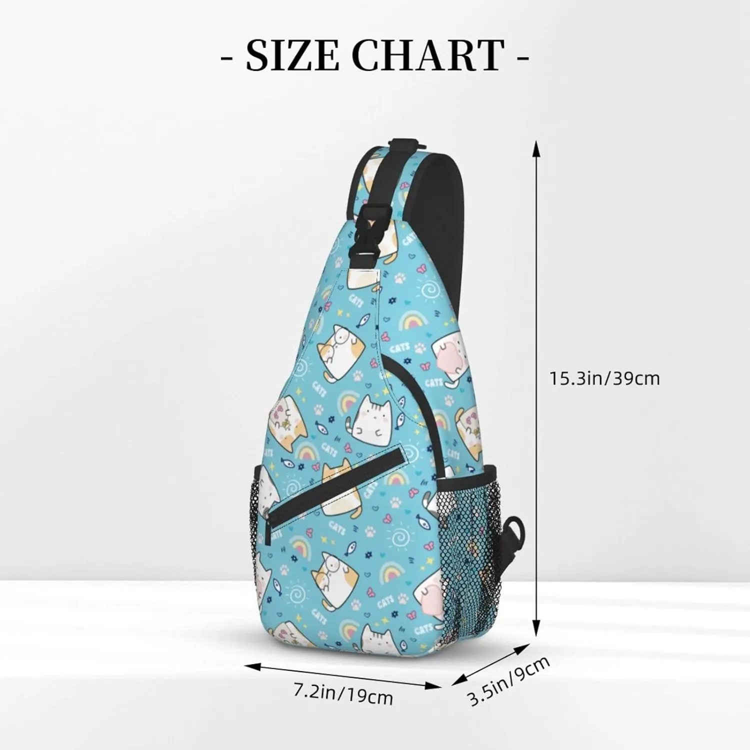 Cute Cat Sling Bag Crossbody Backpack Women Kawaii Present Outdoor Casual