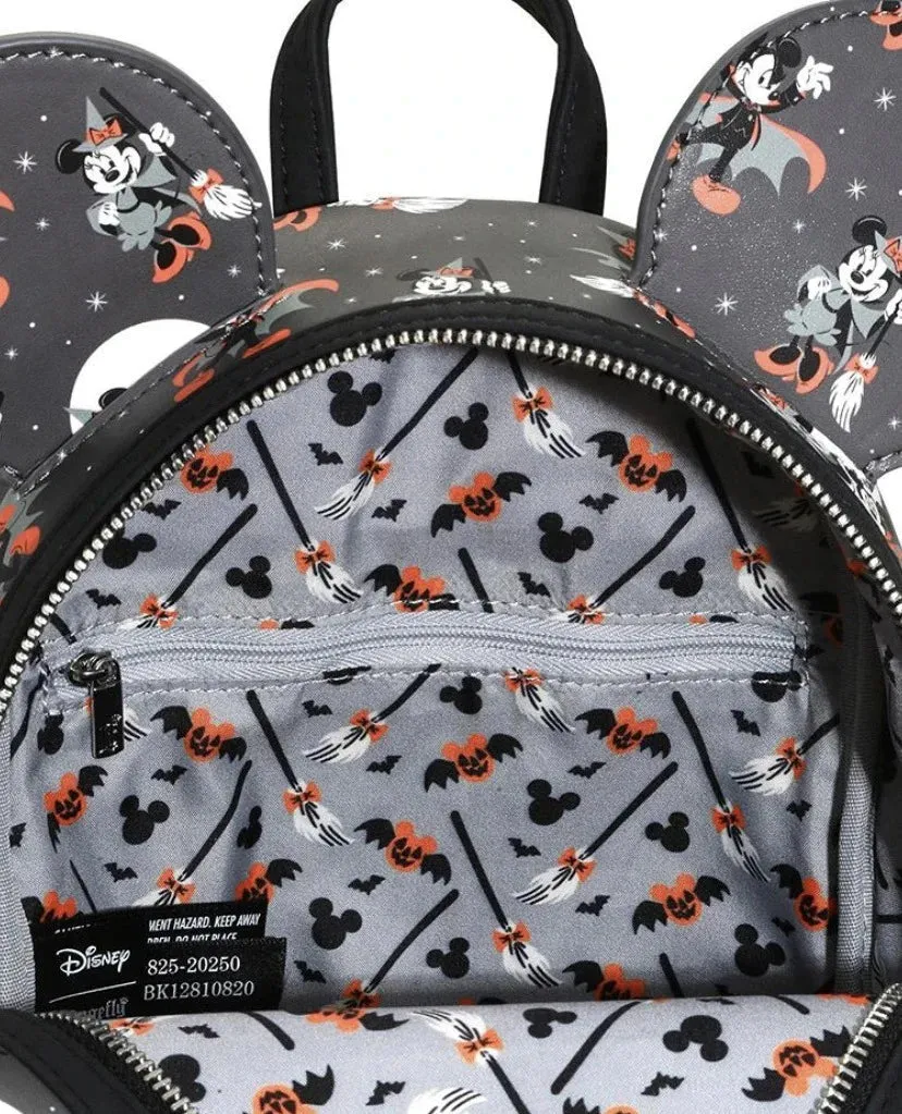 Disney Mini Backpack Minnie and Mickey Halloween AOP Loungefly