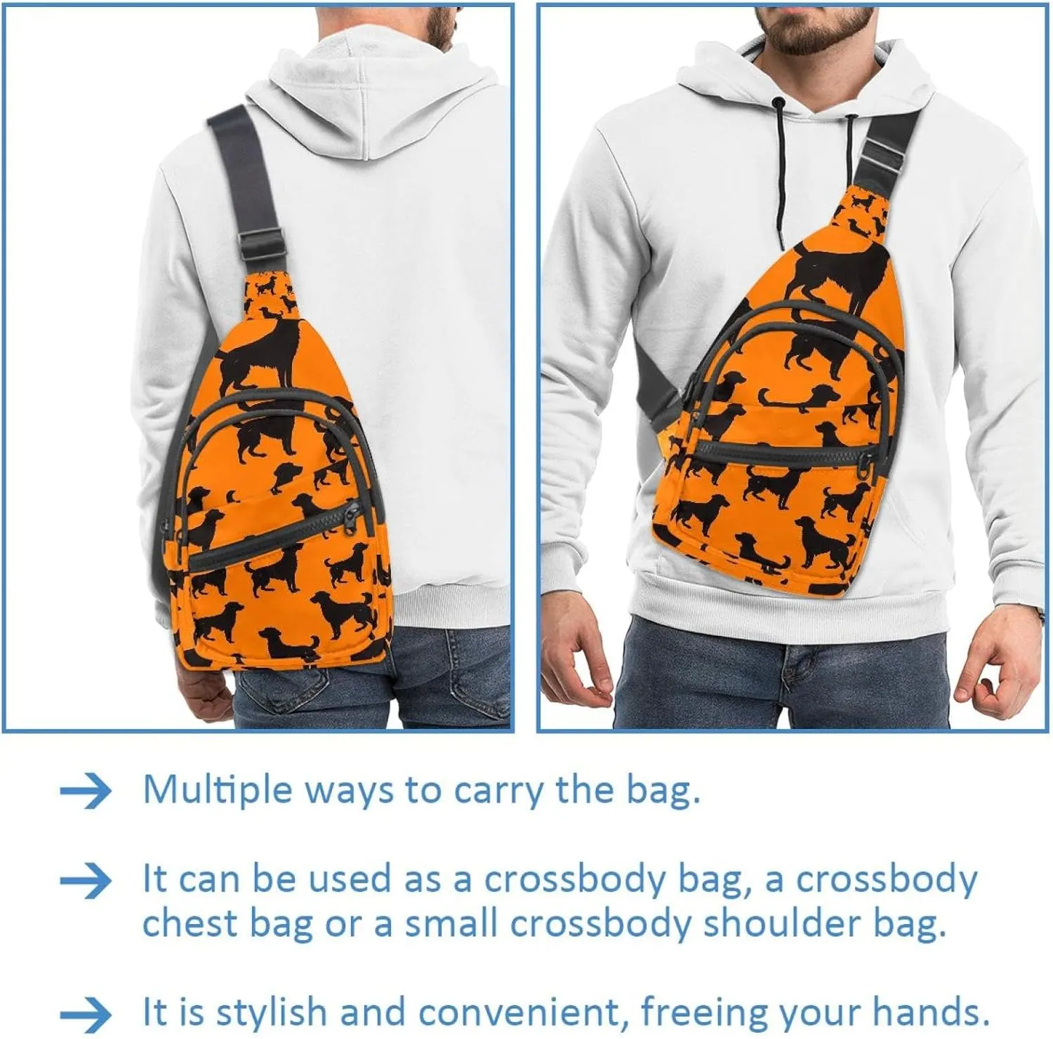 Dogs (6) Sling Bag for Women Men Crossbody Shoulder Tote Blet Bags Backpack Fanny Pack Travel Purse