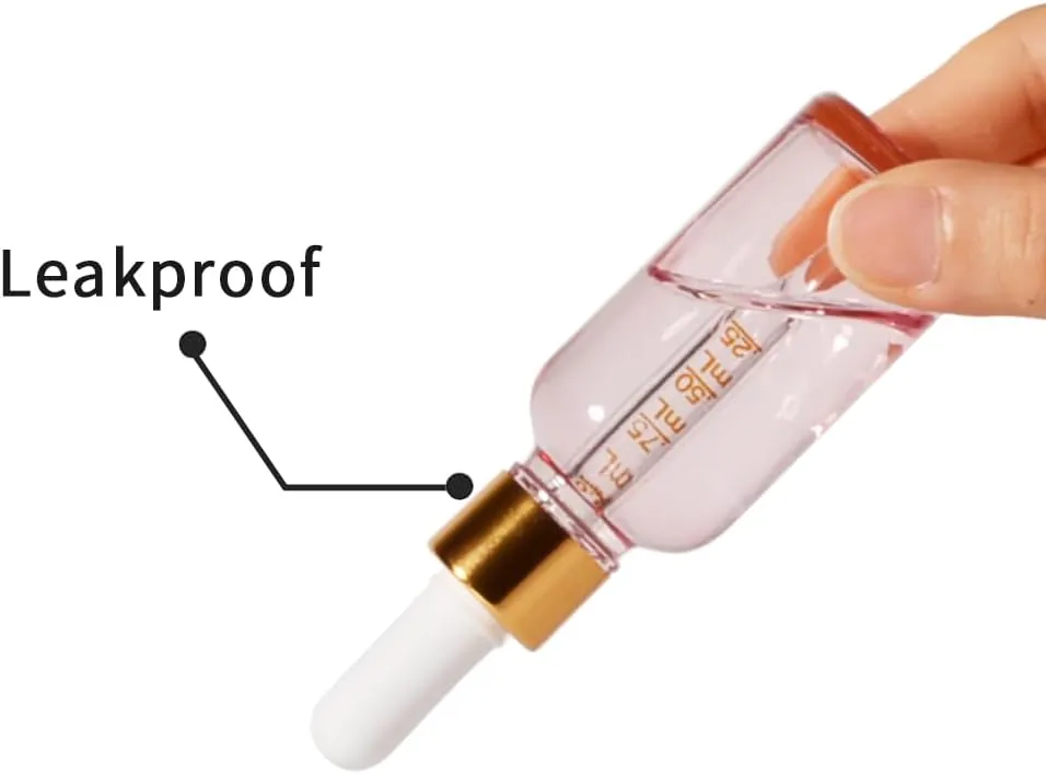 Dropper Bottles for Oil, 1oz, Glass Eye Droppers, Leak Proof Travel Bottles, Refillable Containers