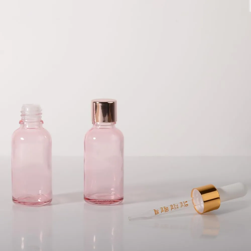 Dropper Bottles for Oil, 1oz, Glass Eye Droppers, Leak Proof Travel Bottles, Refillable Containers