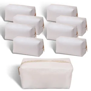 eggigi 9 Pcs Makeup Bags in Bulk, Pu Leather Cosmetic Pouch Waterproof Small Toiletry Bags, Water Resistant Storage Purse for Lady Women, Waterproof Bags for Travel Purse