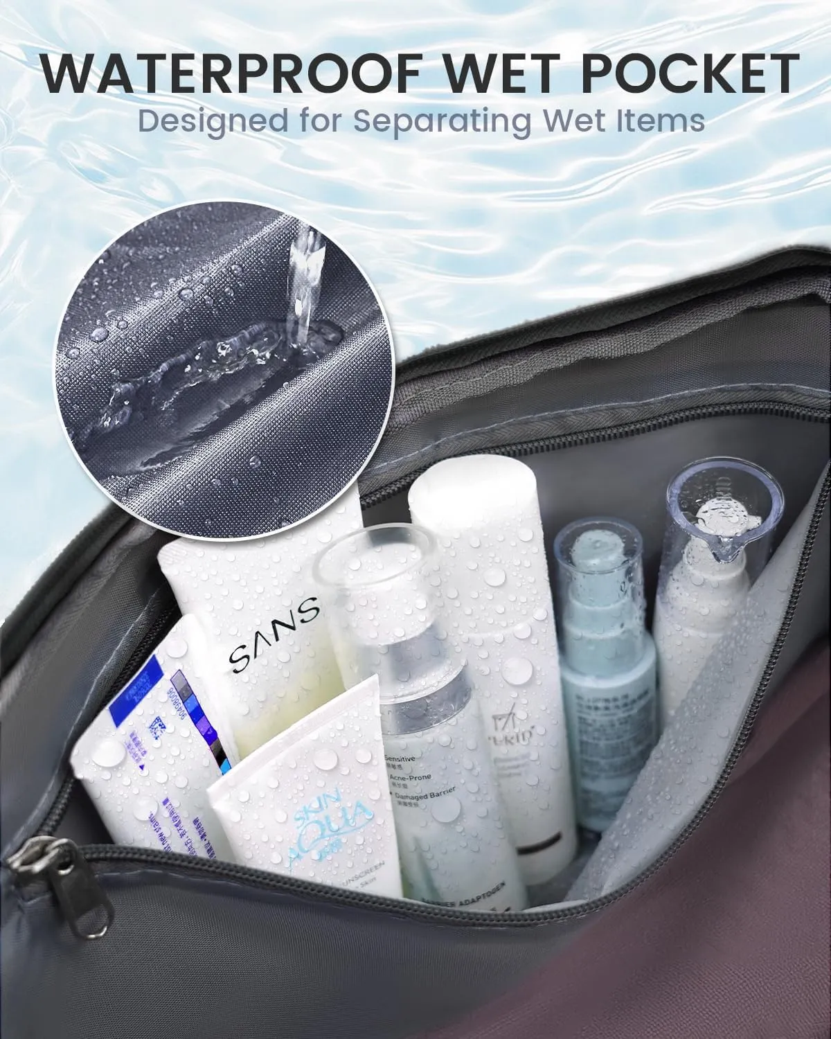 For Spirit Airlines Personal Item Bag 18X14X8 Carry On Travel Duffle Bags for Airplanes Women Men with Wet Pocket Weekender with Shoe and Toiletry Bags, Black