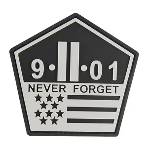 G-FORCE 9-11 Never Forget Hook & Loop Tactical Airsoft PVC Morale Patch