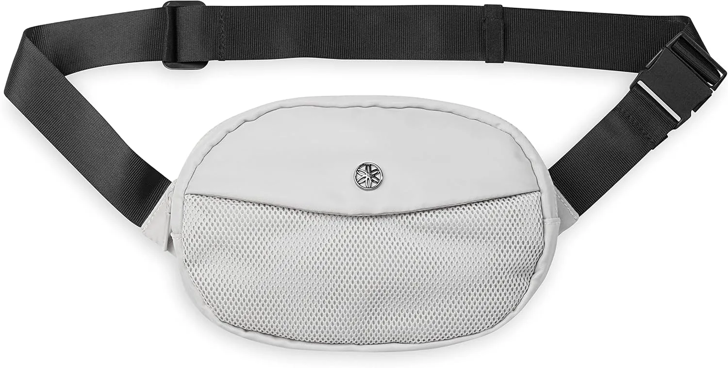 Gaiam Go for It Waist Pack, Adjustable Fanny Pack Crossbody Bags for Women & Men - Waterproof Cross Body Bag with Zippered Pockets, Running Belt Bag, Ideal for Vacation & Travel