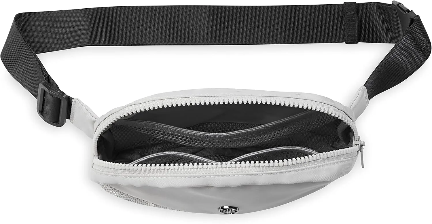 Gaiam Go for It Waist Pack, Adjustable Fanny Pack Crossbody Bags for Women & Men - Waterproof Cross Body Bag with Zippered Pockets, Running Belt Bag, Ideal for Vacation & Travel