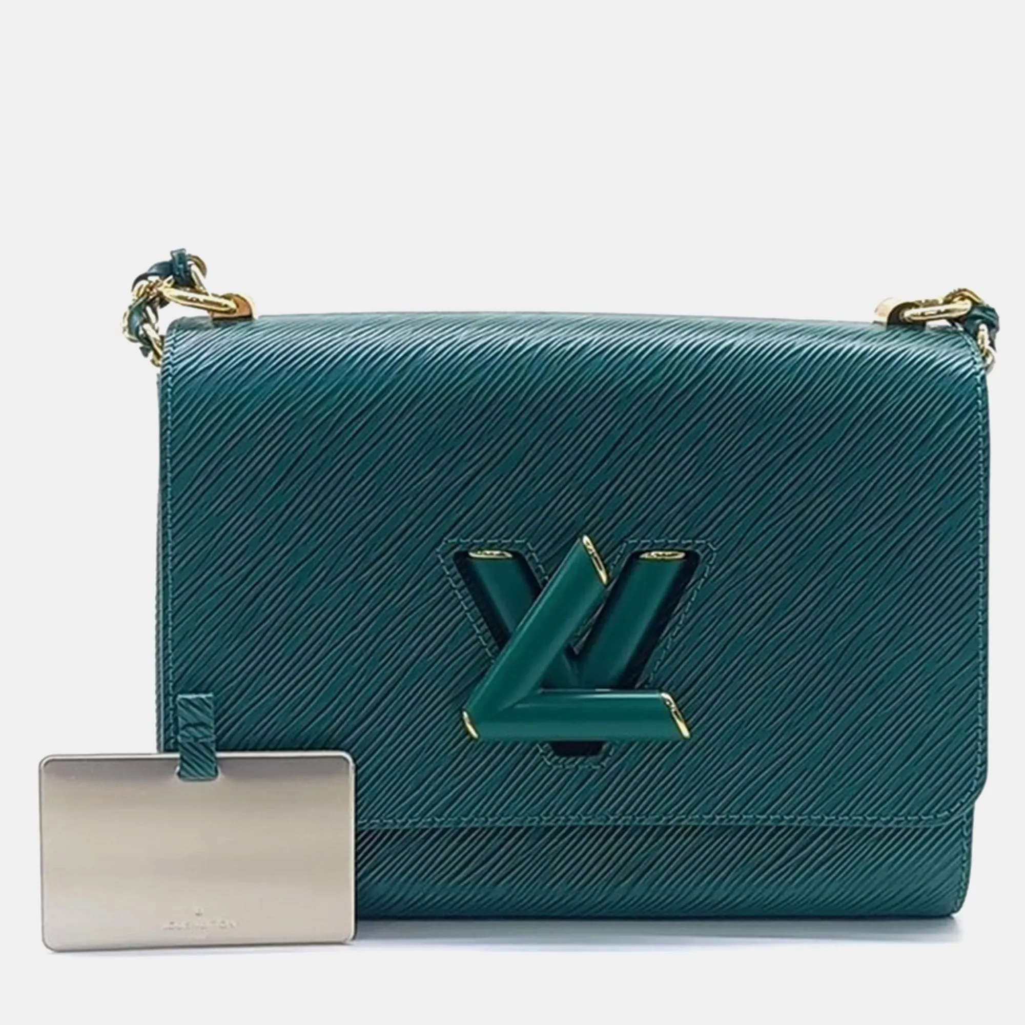 Green Epi Leather Twist MM Shoulder Bag