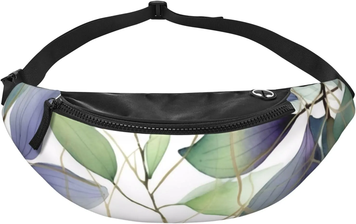 Green Eucalyptus Leaves Print Fanny Pack/Waist Bag For Festival Rave Hiking Running Cycling